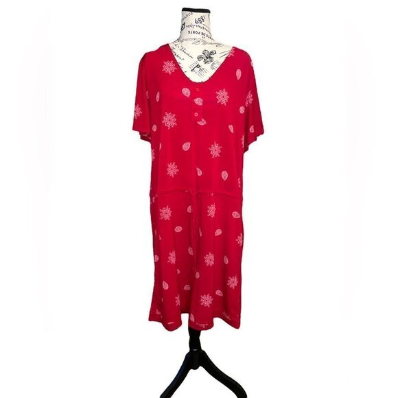 LuLaRoe Womens Large Xanthe Romper Red Bell Sleeves & V-Neck Casual Elegant - Picture 3 of 16